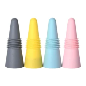 4Pieces Silicone Drink Stoppers for Wine Enthusiasts Beverage Bottle Preservers