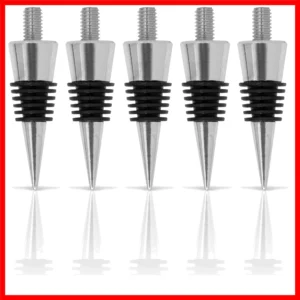 Robuster Gummi Chrom Flaschenverschluss Set - 5 elegante Kegelstopfen-