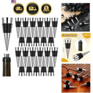 25 Stück Weinflaschenverschluss Set Kit Wiederverwendbar Deko Flaschenverschluss Sta...-